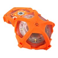 Warning Light Weiß|Orange 4-fach Ladestation mit Griff